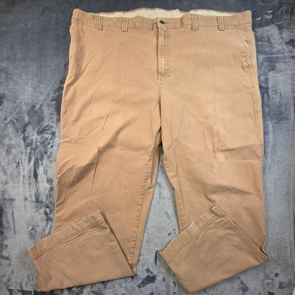 Columbia Mens Canvas Work Pants Tan Khaki Straight Leg 52x30 Utility Trousers